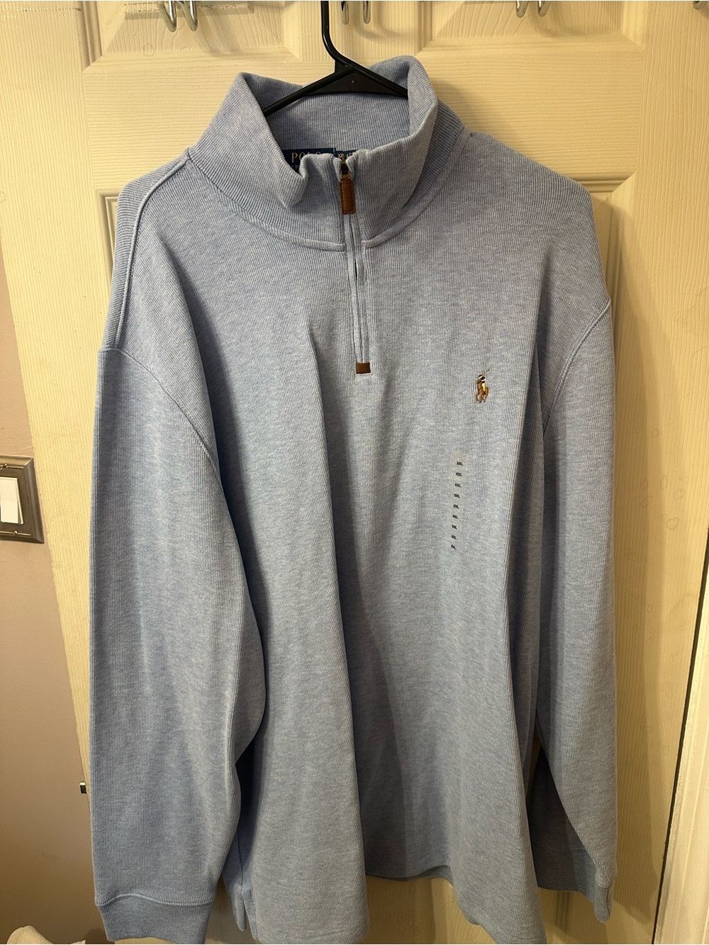 Ralph Lauren Light Blue Quarter-Zip Pullover Sweatshirt NWT